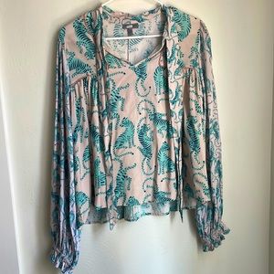 Blue tiger blouse